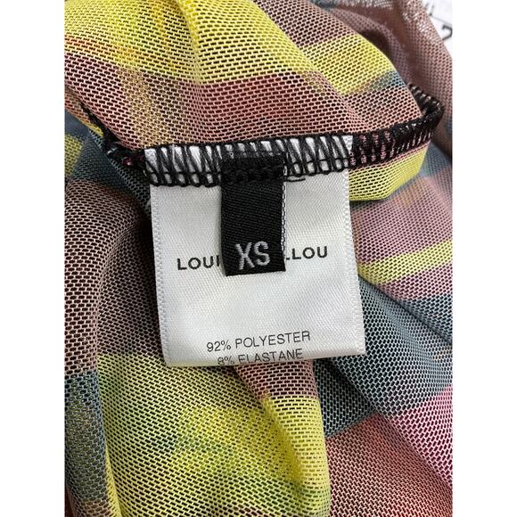 Louisa Ballou 'Heatwave' Brown Ruched Floral Print Stretch-Mesh Mini Dress Size - Picture 5 of 5